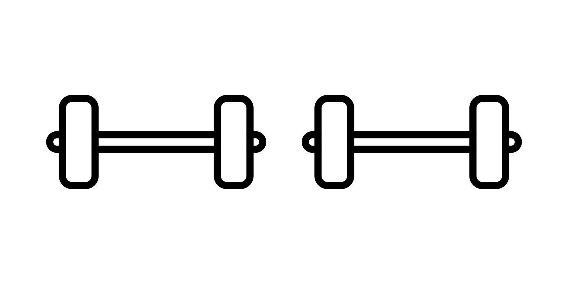 uppsättning av hantlar ikon i linje stil design isolerat på vit bakgrund. redigerbar stroke. vektor