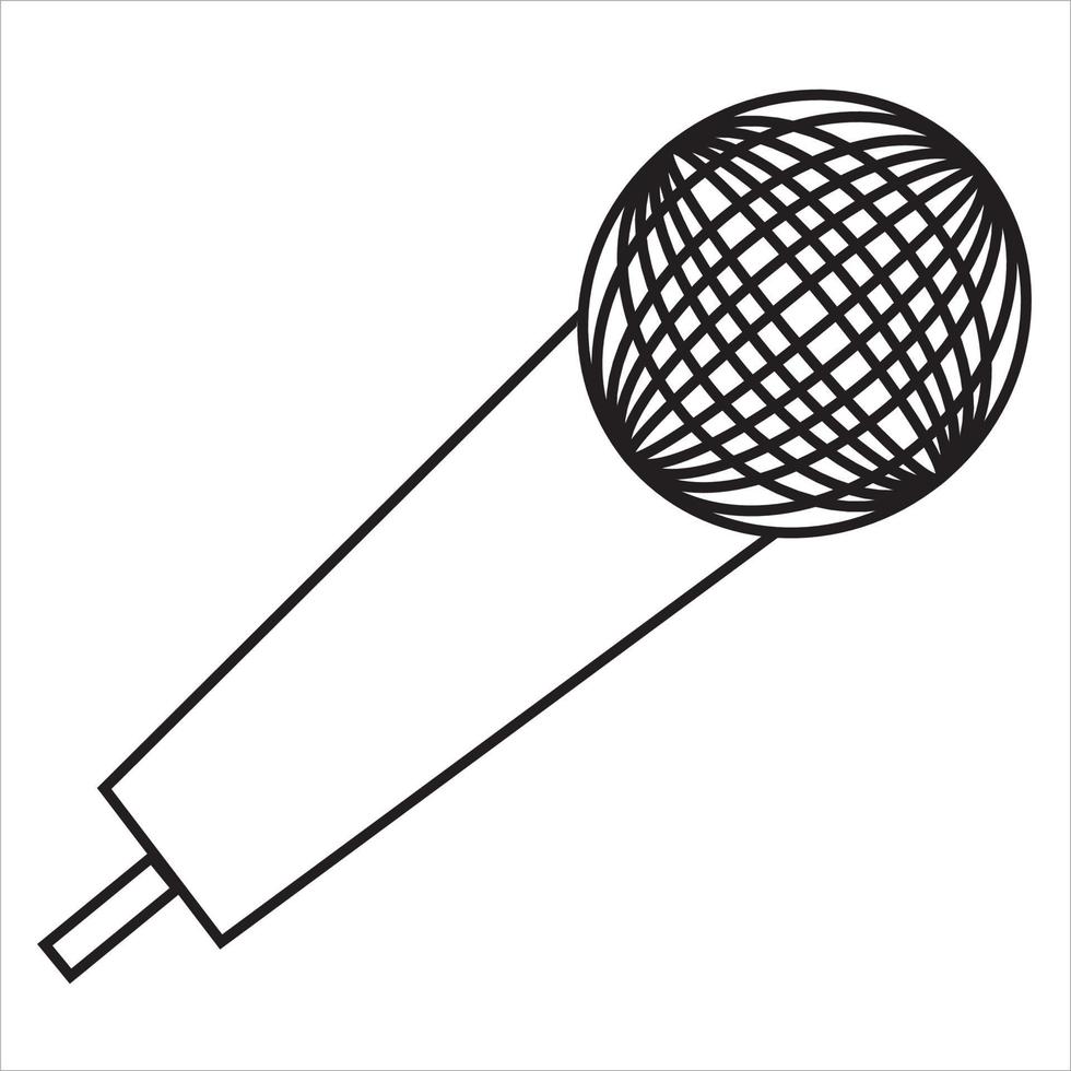 vektor, bild av mikrofon, i svart och vit, med en transparent bakgrund vektor