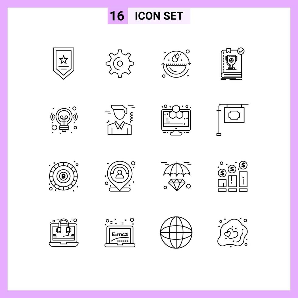 16 universell översikt tecken symboler av aning regel jord dag ledare bok redigerbar vektor design element