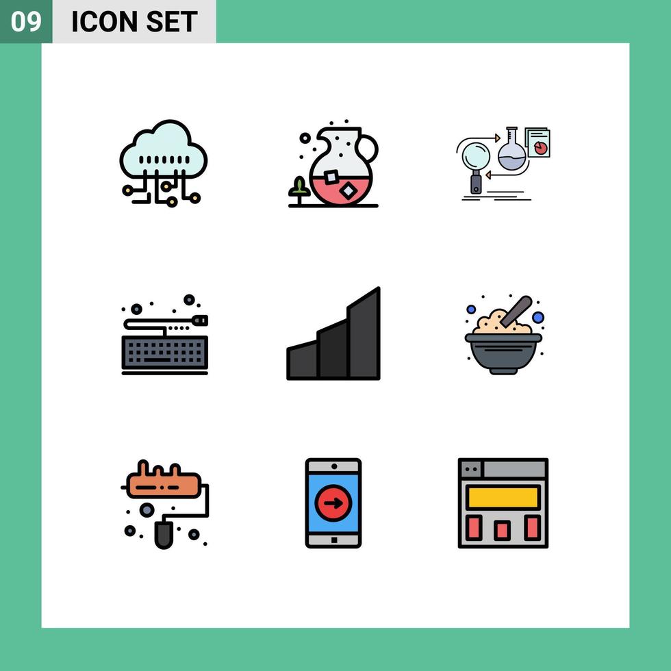 9 kreative Symbole moderne Zeichen und Symbole der Architektur Tastatur Business Keyboard Board editierbare Vektordesign-Elemente vektor
