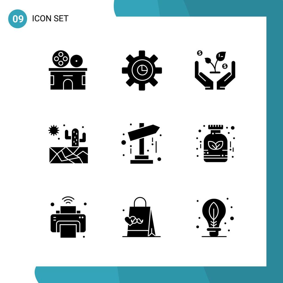 Vektorpaket mit 9 Glyphensymbolen Solid Style Icon Set auf weißem Hintergrund für Web und Mobile Creative Black Icon Vektorhintergrund vektor