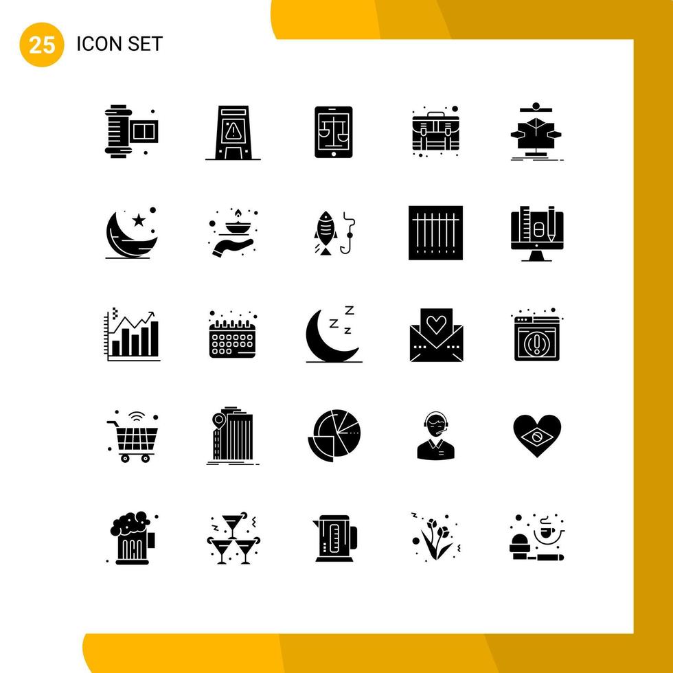 modern uppsättning av 25 fast glyfer pictograph av betalning fall domstol företag uppkopplad redigerbar vektor design element