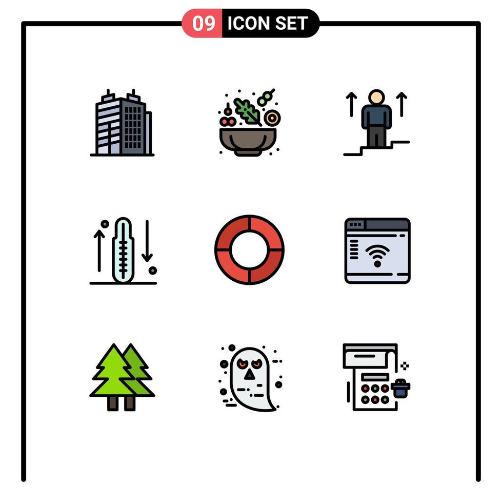 9 kreativ ikoner modern tecken och symboler av diagram öka pil hälsa släppa redigerbar vektor design element