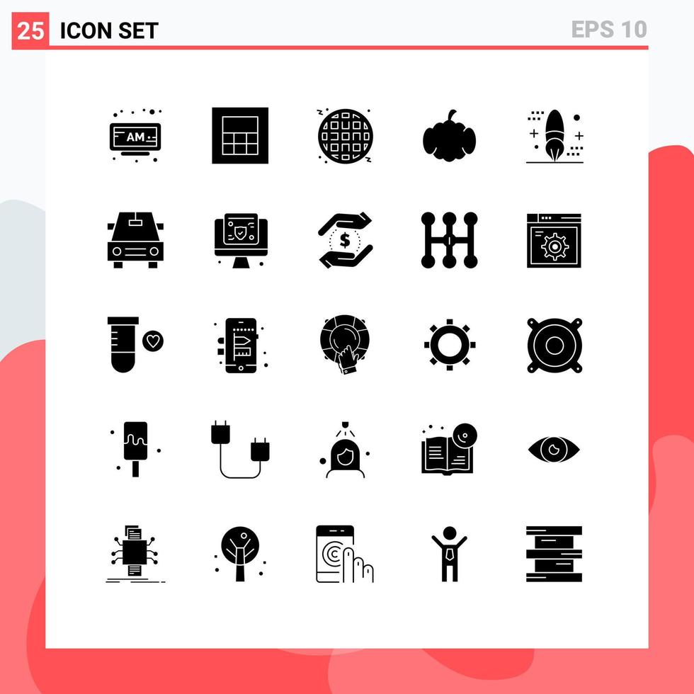uppsättning av 25 modern ui ikoner symboler tecken för målning design snabb mat kodning kanada redigerbar vektor design element