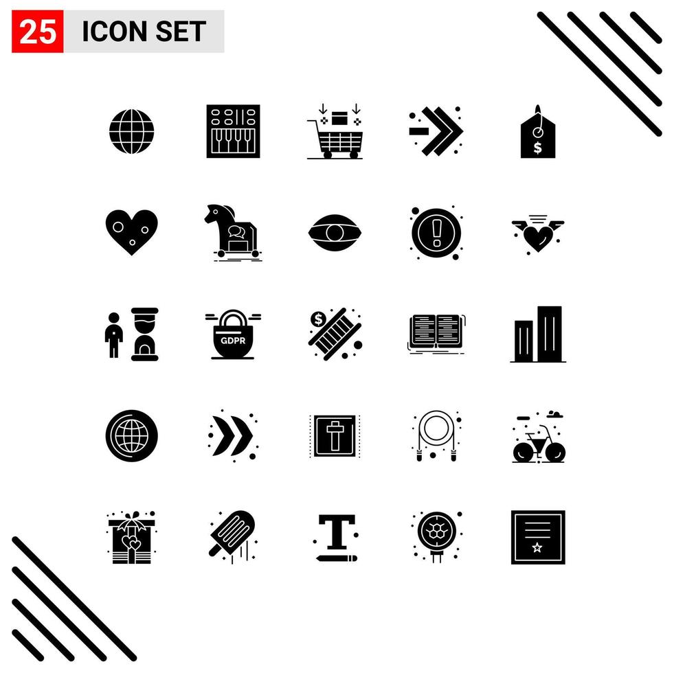 25 kreativ ikoner modern tecken och symboler av pris snabb framåt- volym pilar handla redigerbar vektor design element