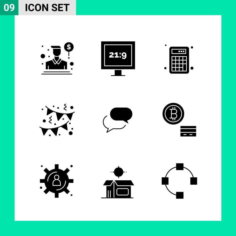 packa av 9 fast stil ikon uppsättning glyf symboler för skriva ut kreativ tecken isolerat på vit bakgrund 9 ikon uppsättning kreativ svart ikon vektor bakgrund