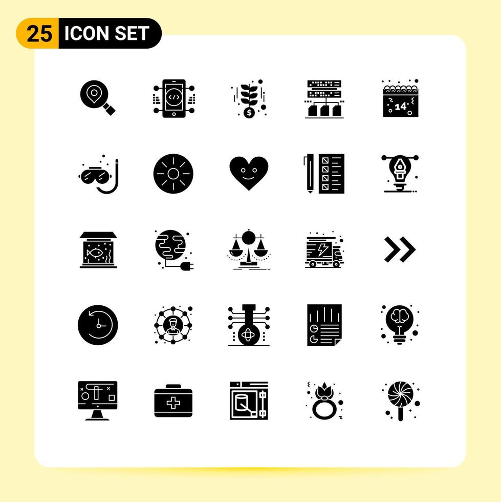 25 kreativ ikoner modern tecken och symboler av kärlek kalender tillväxt förvaltning säkerhetskopiering redigerbar vektor design element