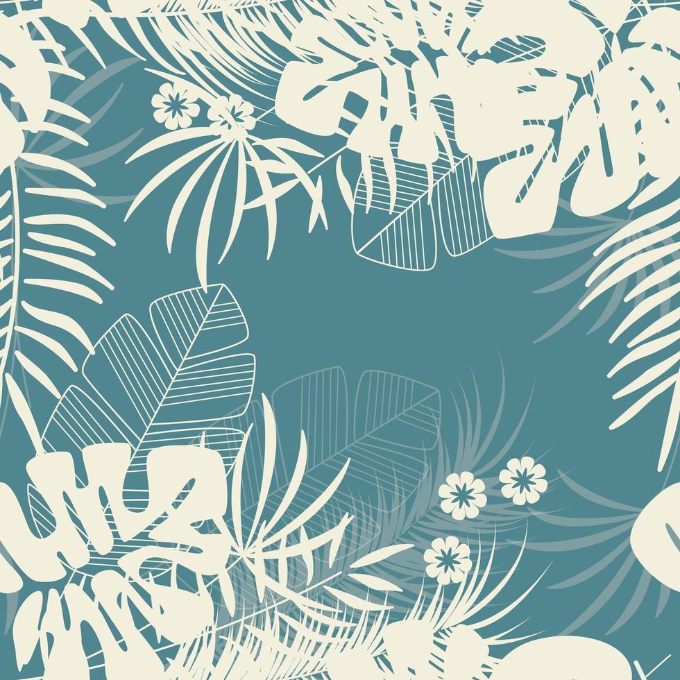 sommar sömlöst tropiskt mönster med monstera palmblad vektor