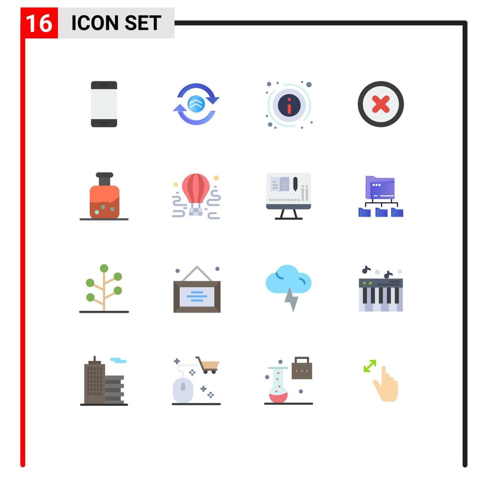 16 kreative Symbole, moderne Zeichen und Symbole des Test-UI-Computing, die über ein editierbares Paket kreativer Vektordesign-Elemente abgebrochen wurden vektor
