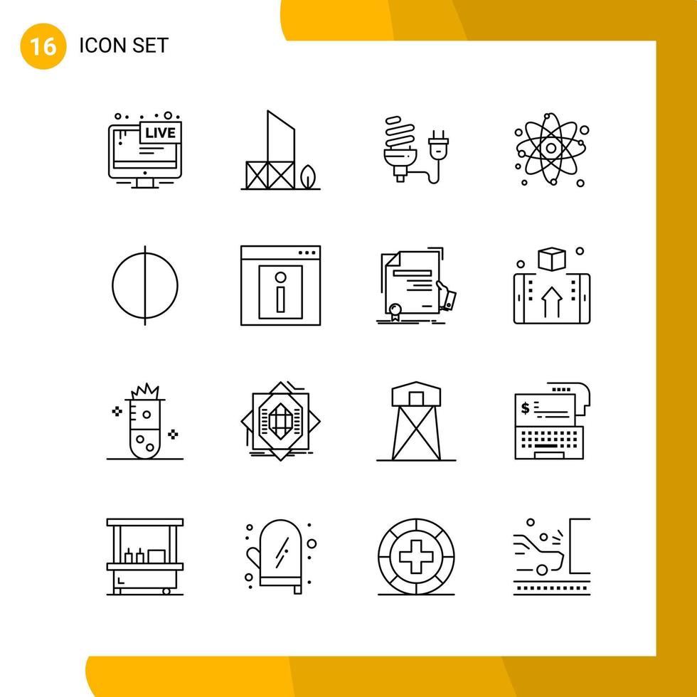 16 Icon Set Line Style Icon Pack Umrisssymbole isoliert auf weißem Hintergrund für responsive Website, die kreativen schwarzen Icon-Vektorhintergrund entwirft vektor