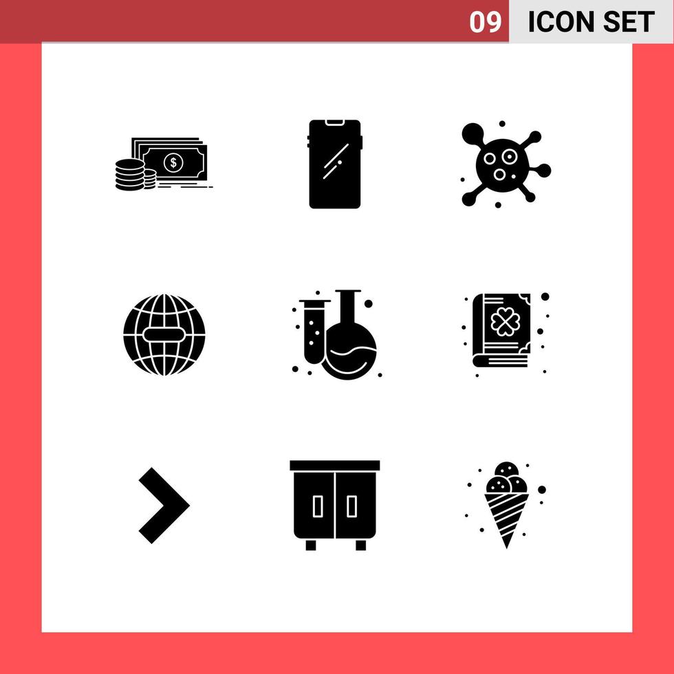 9 kreativ ikoner modern tecken och symboler av kemi internet samsung klot jord redigerbar vektor design element