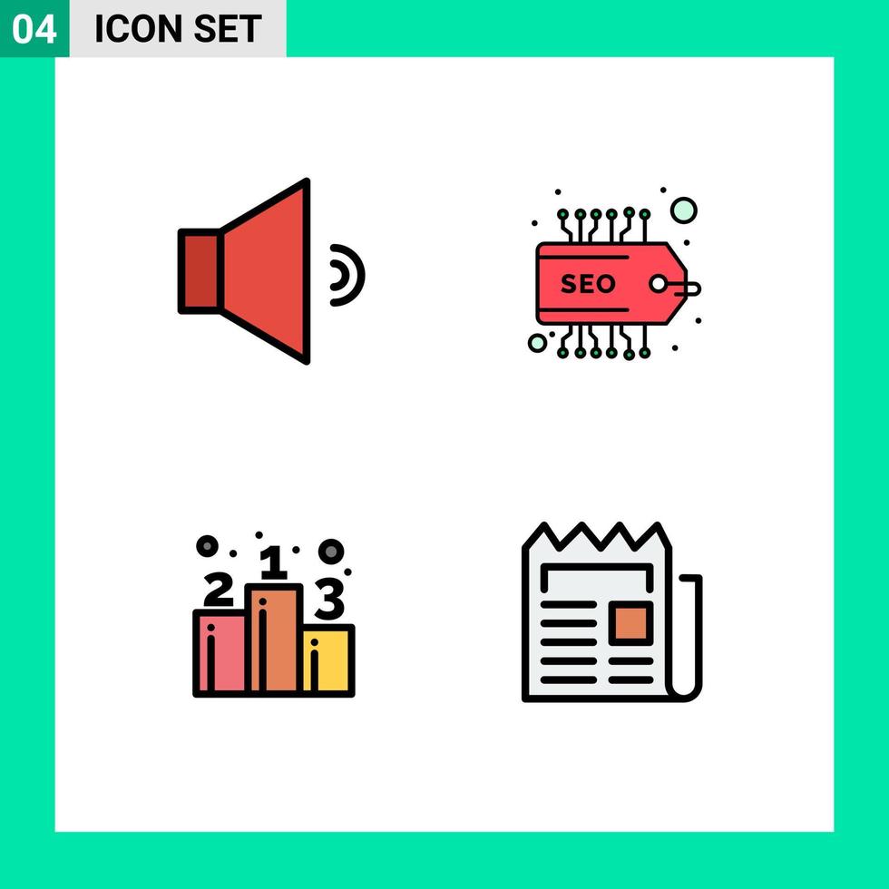 4 kreativ ikoner modern tecken och symboler av ljud strategi märka företag Nyheter redigerbar vektor design element