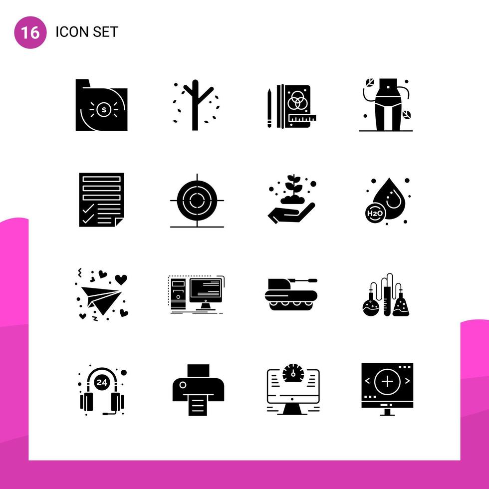 glyf ikon uppsättning packa av 16 fast ikoner isolerat på vit bakgrund för mottaglig hemsida design skriva ut och mobil tillämpningar kreativ svart ikon vektor bakgrund