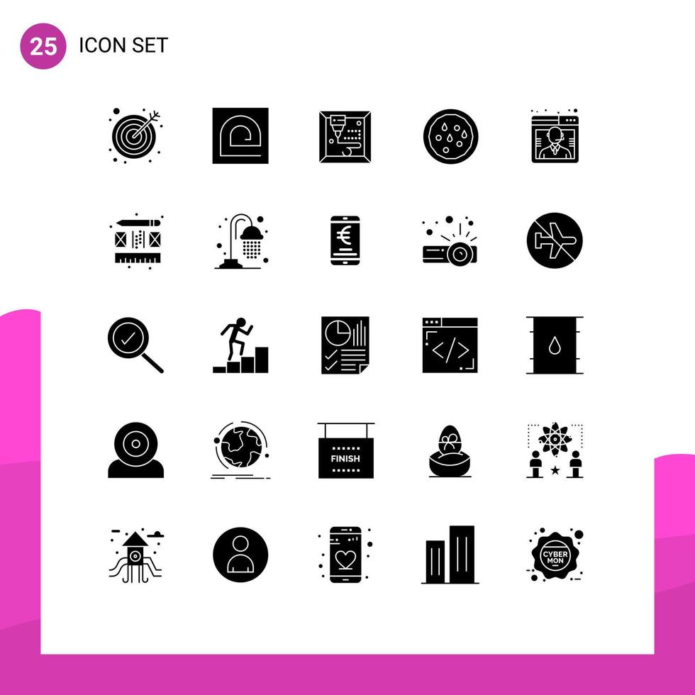 Stock Vector Icon Pack mit 25 Linienzeichen und Symbolen für kreative Online-Maschinenkunden Thanksgiving editierbare Vektordesign-Elemente