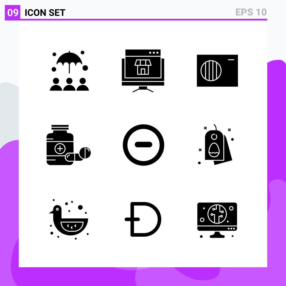 uppsättning av 9 ikoner i fast stil kreativ glyf symboler för hemsida design och mobil appar enkel fast ikon tecken isolerat på vit bakgrund 9 ikoner kreativ svart ikon vektor bakgrund