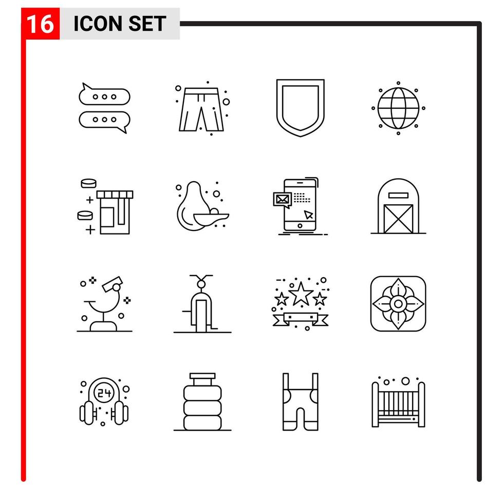 16 allgemeine Symbole für Website-Design, Print und mobile Apps 16 Gliederungssymbole Zeichen isoliert auf weißem Hintergrund 16 Symbolpaket kreativer schwarzer Symbolvektorhintergrund vektor