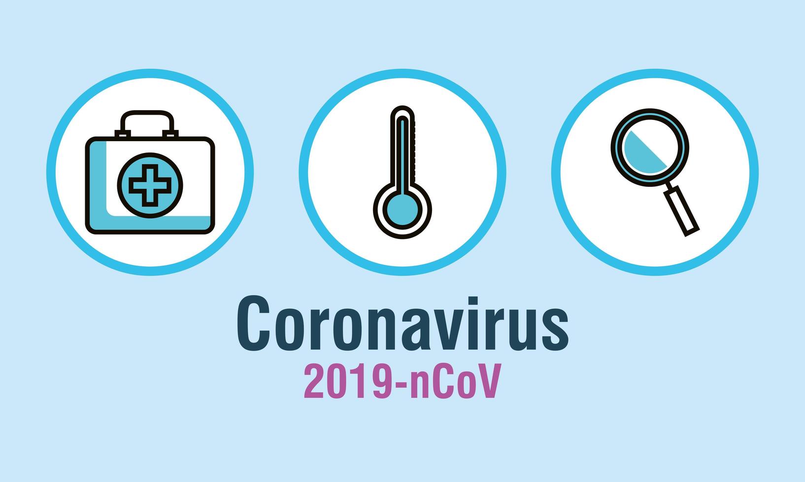 Coronavirus-Präventionsbanner mit medizinischen Symbolen vektor