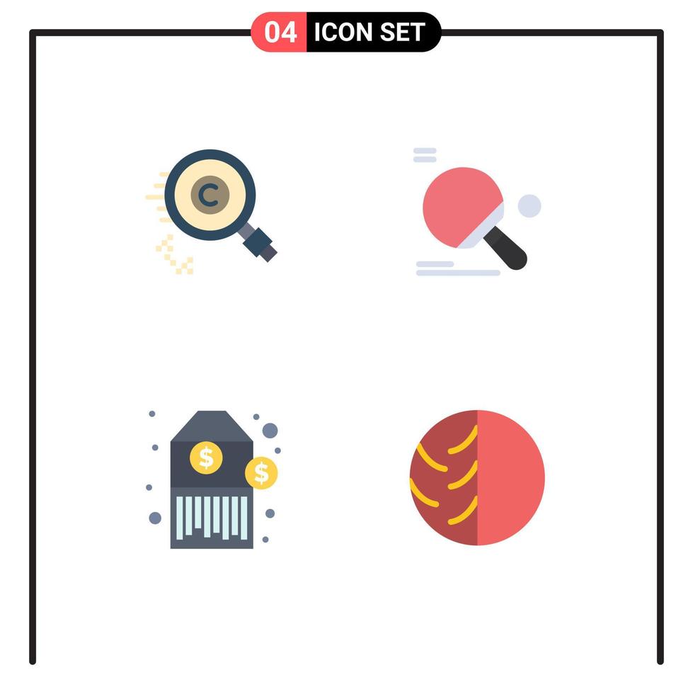 mobil gränssnitt platt ikon uppsättning av 4 piktogram av innehåll boll ägare sport pris redigerbar vektor design element