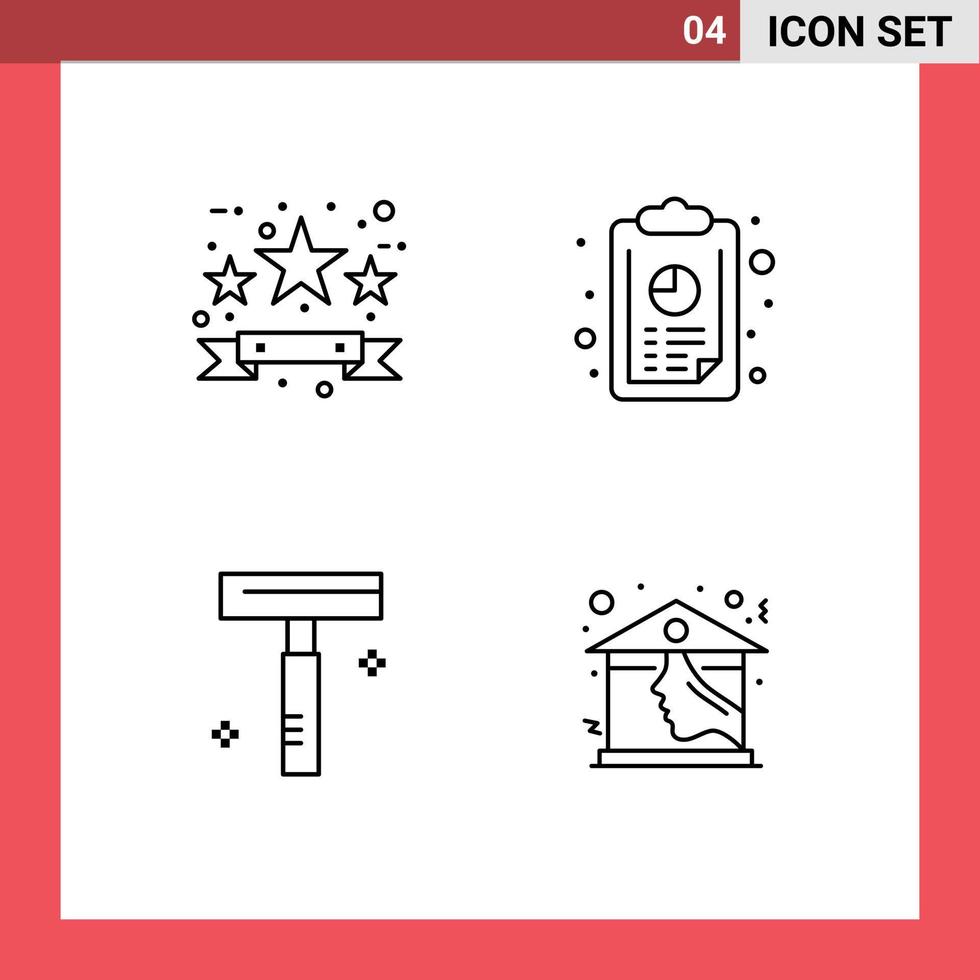 grupp av 4 modern fylld linje platt färger uppsättning för svart fredag kosmetisk försäljning märka Diagram salong redigerbar vektor design element