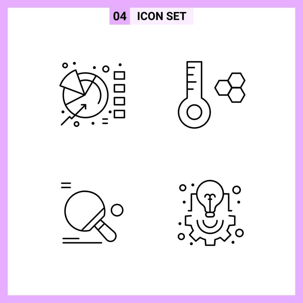 4 ikoner i linje stil översikt symboler på vit bakgrund kreativ vektor tecken för webb mobil och skriva ut kreativ svart ikon vektor bakgrund