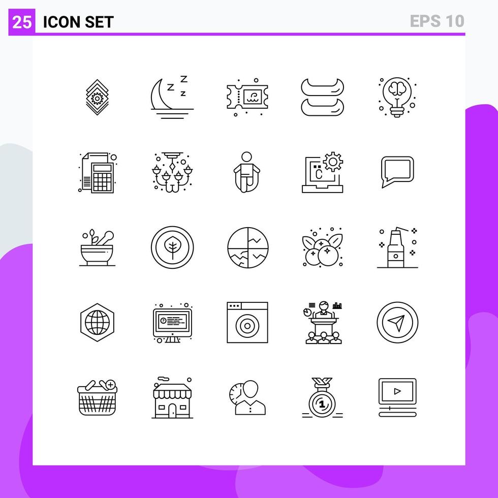 modern uppsättning av 25 rader pictograph av vetenskap aning biljett kreativ kanot redigerbar vektor design element
