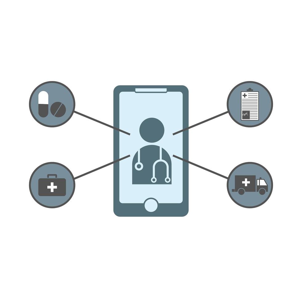 Symbole für elektronische Gesundheitsdienste vektor