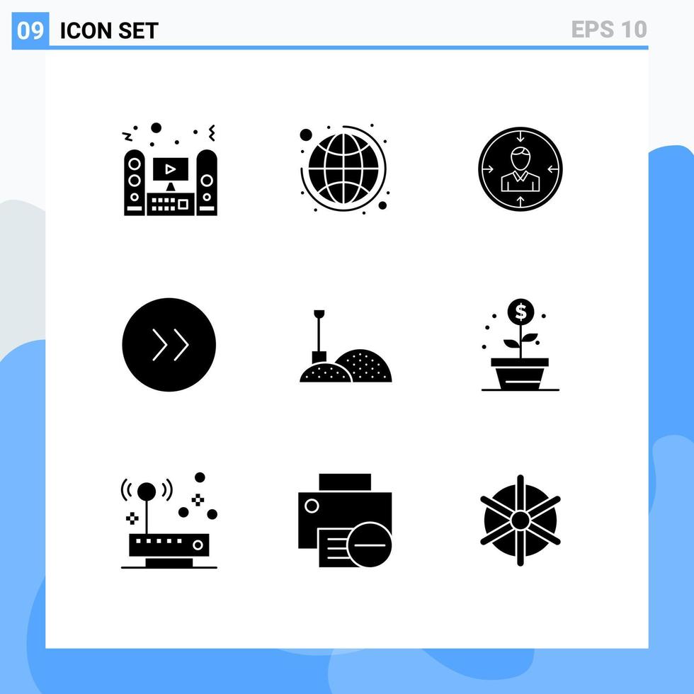 9 kreativ ikoner modern tecken och symboler av cirkel återuppta strategi Resurser jakt redigerbar vektor design element