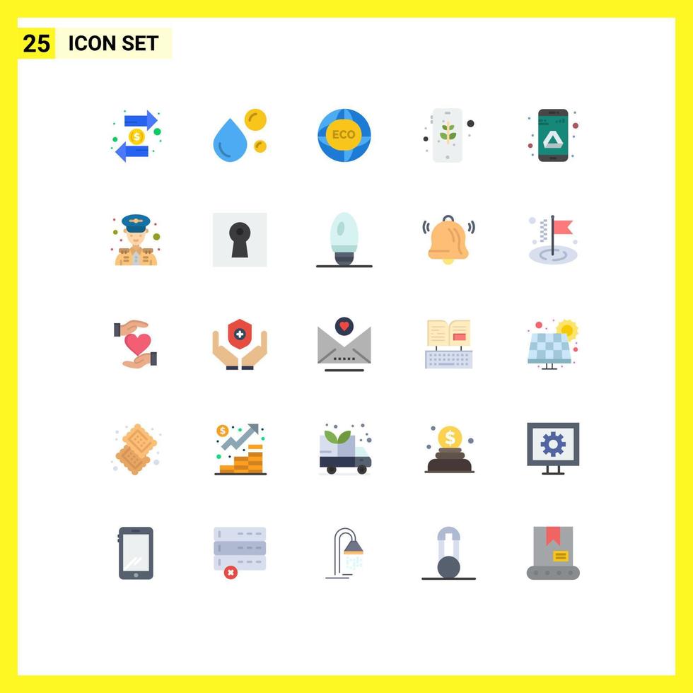 satz von 25 modernen ui-symbolen symbole zeichen für mobile erde natürliches öl öko internet editierbare vektordesignelemente vektor