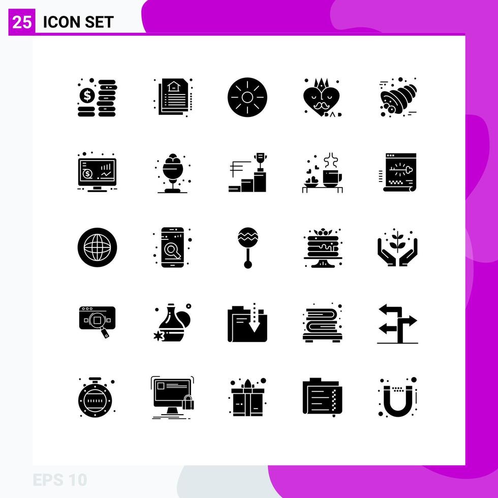 25 kreative Symbole moderne Zeichen und Symbole von Horn Herbst Essen Vatertag Papa editierbare Vektordesign-Elemente vektor