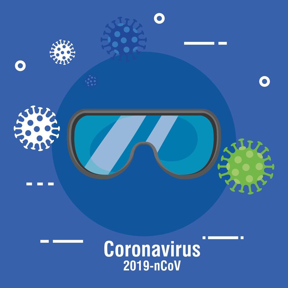 Coronavirus-Präventionsbanner mit Schutzbrille vektor