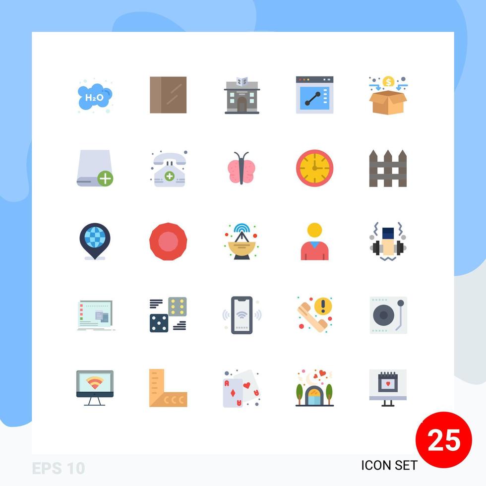 uppsättning av 25 modern ui ikoner symboler tecken för Lägg till nätverk liv insamlingar hemsida redigerbar vektor design element