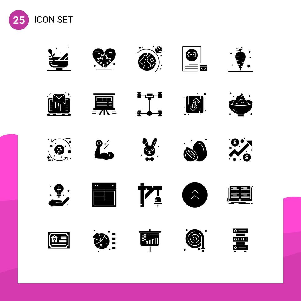 25 kreativ ikoner modern tecken och symboler av morot utveckling blad utveckla app redigerbar vektor design element
