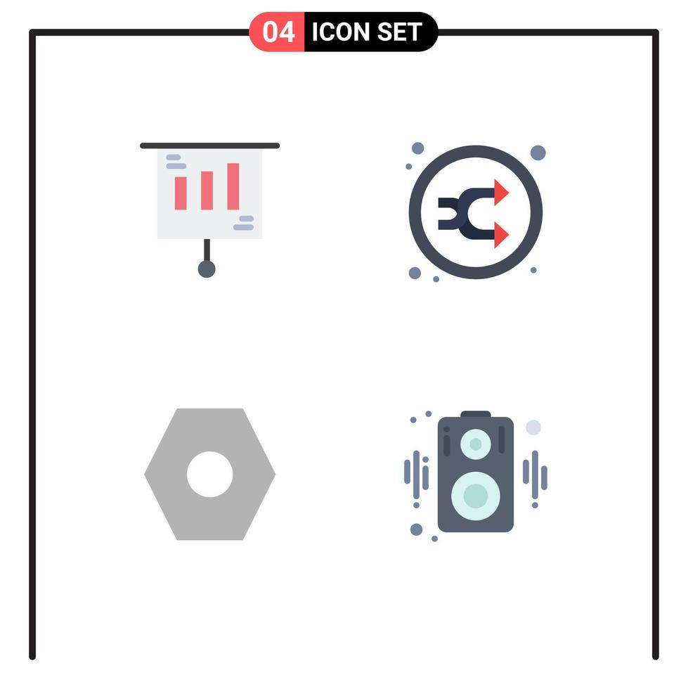 packa av 4 modern platt ikoner tecken och symboler för webb skriva ut media sådan som företag grundläggande försäljning musik användare gränssnitt redigerbar vektor design element