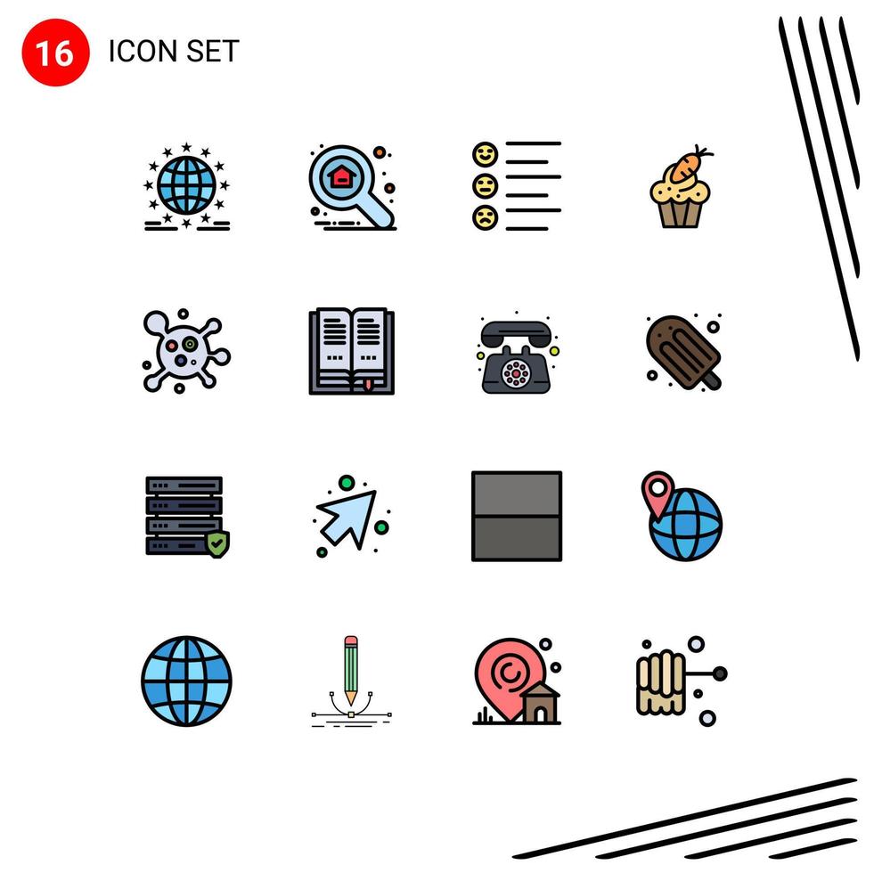 16 kreative Symbole moderne Zeichen und Symbole von Karottennahrung erkunden Tasse Emojis editierbare kreative Vektordesign-Elemente vektor