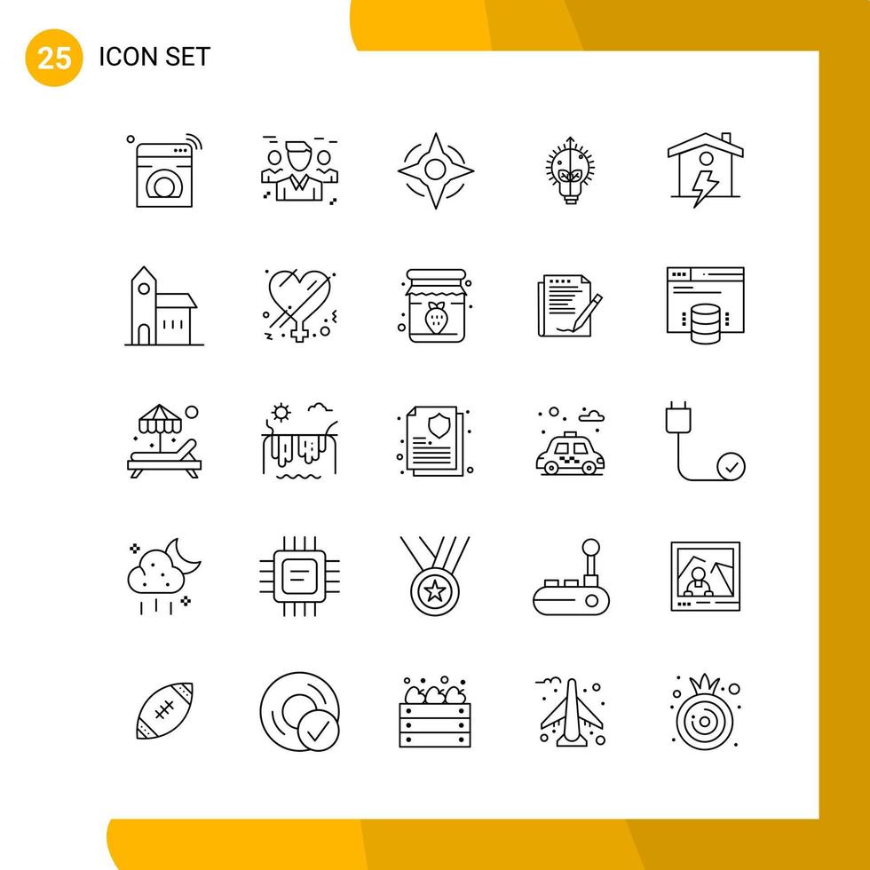 25 ikon uppsättning linje stil ikon packa översikt symboler isolerat på vit backgound för mottaglig hemsida design kreativ svart ikon vektor bakgrund