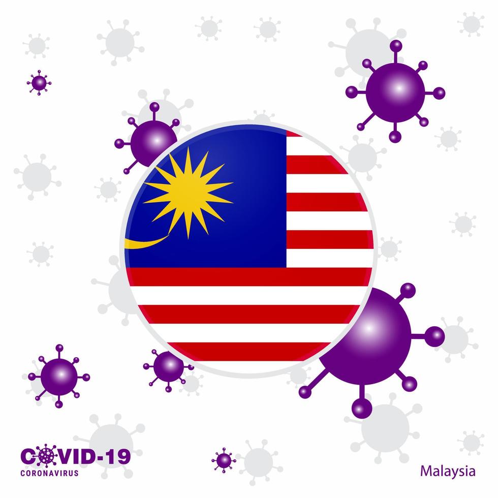be för malaysia covid19 coronavirus typografi flagga stanna kvar Hem stanna kvar friska ta vård av din egen hälsa vektor