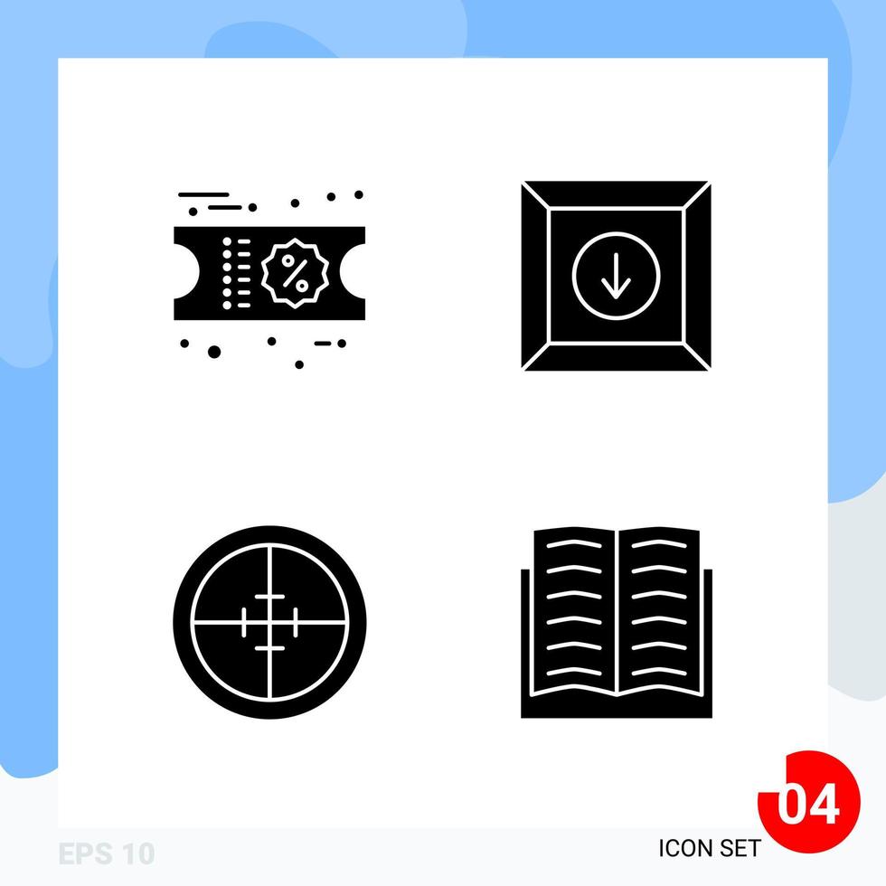 modern packa av 4 ikoner fast glyf symboler isolerat på vit backgound för hemsida design kreativ svart ikon vektor bakgrund