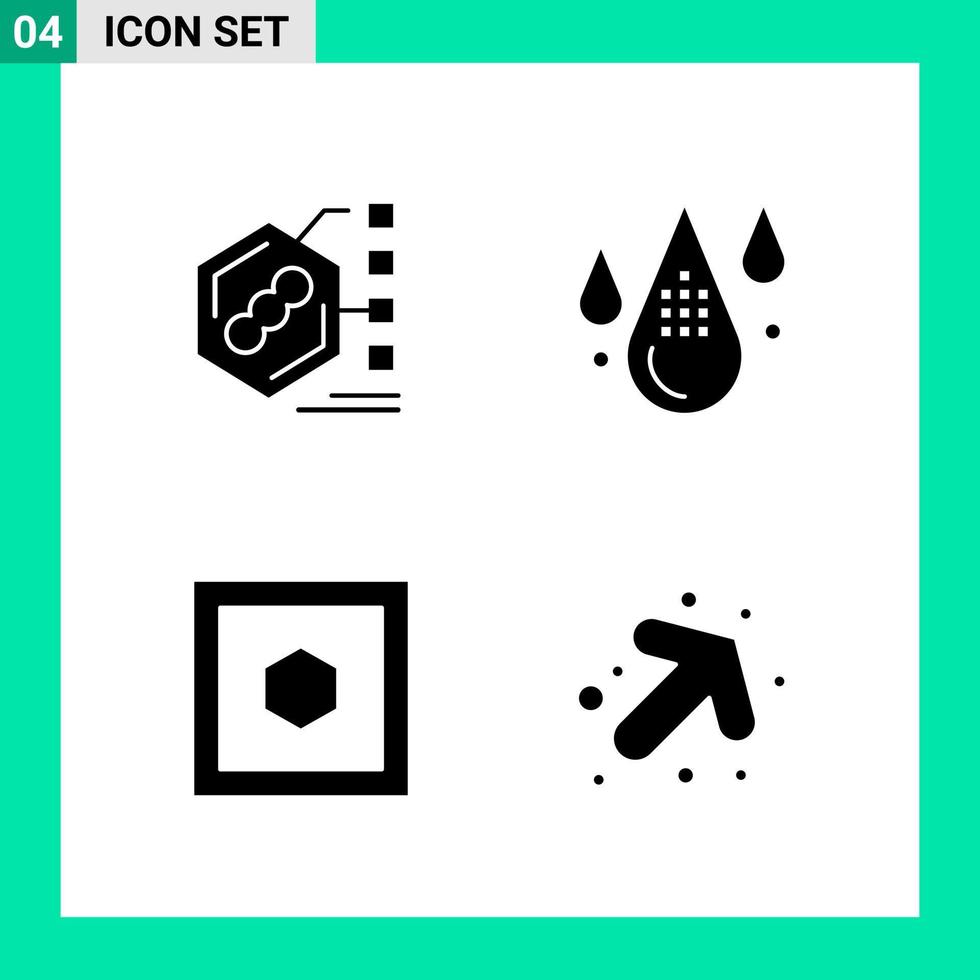 packa av 4 fast stil ikon uppsättning glyf symboler för skriva ut kreativ tecken isolerat på vit bakgrund 4 ikon uppsättning kreativ svart ikon vektor bakgrund