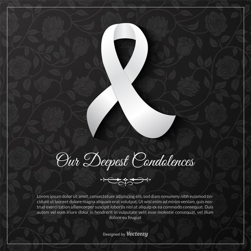 Vår djupaste Condolences Vector Card Template