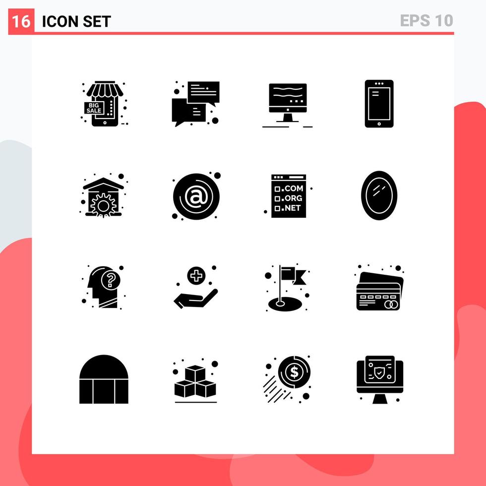 uppsättning av 16 modern ui ikoner symboler tecken för hus huawei kommunikation mobil telefon redigerbar vektor design element