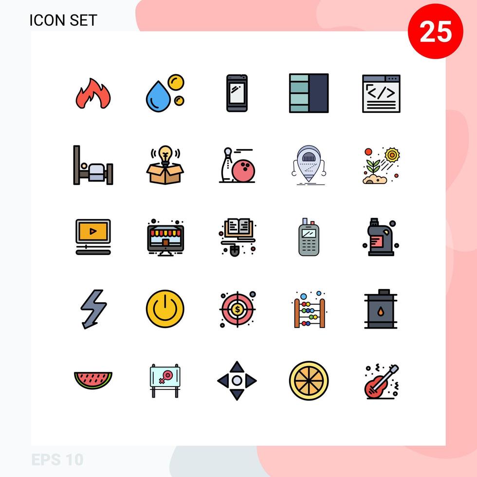 universell ikon symboler grupp av 25 modern fylld linje platt färger av kodning layout omega rutnät huawei redigerbar vektor design element