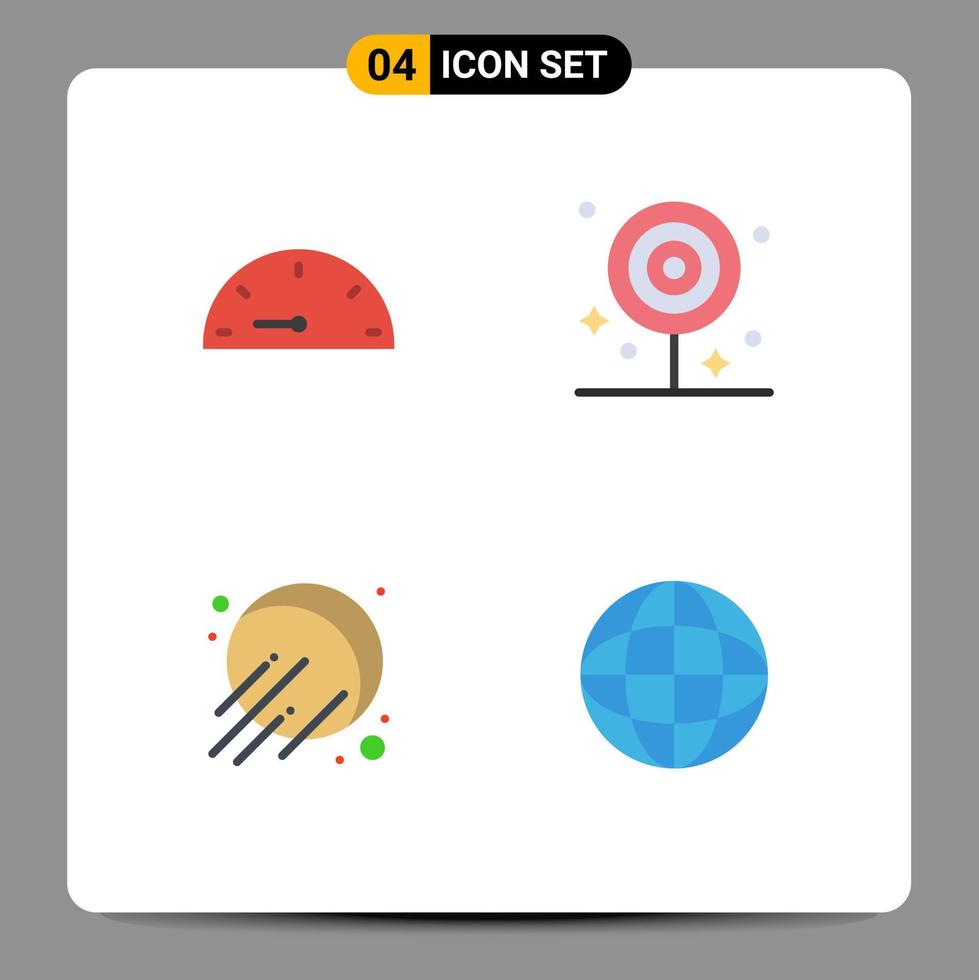 grupp av 4 platt ikoner tecken och symboler för rusa Plats frukost mat biologi redigerbar vektor design element