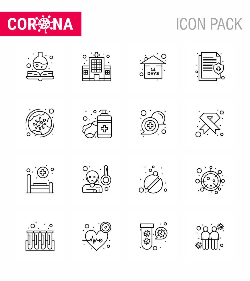 covid19 Corona-Virus-Kontaminationsprävention blaues Symbol 25 Pack wie Virenschutzereignis medizinische Informationen Virus-Coronavirus 2019nov-Krankheitsvektor-Designelemente vektor