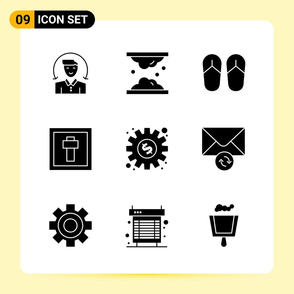 9 kreativ ikoner för modern hemsida design och mottaglig mobil appar 9 glyf symboler tecken på vit bakgrund 9 ikon packa kreativ svart ikon vektor bakgrund