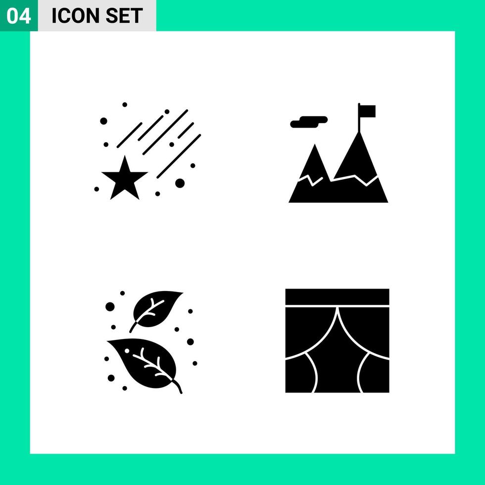 packa av 4 fast stil ikon uppsättning glyf symboler för skriva ut kreativ tecken isolerat på vit bakgrund 4 ikon uppsättning kreativ svart ikon vektor bakgrund