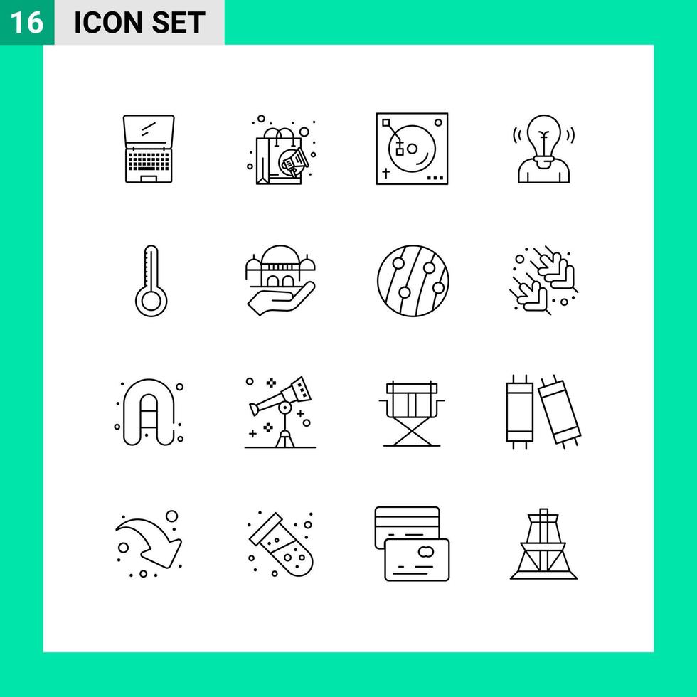 gruppe von 16 umreißt zeichen und symbole für leichte nutzereinkaufsideen klingen editierbare vektordesignelemente vektor