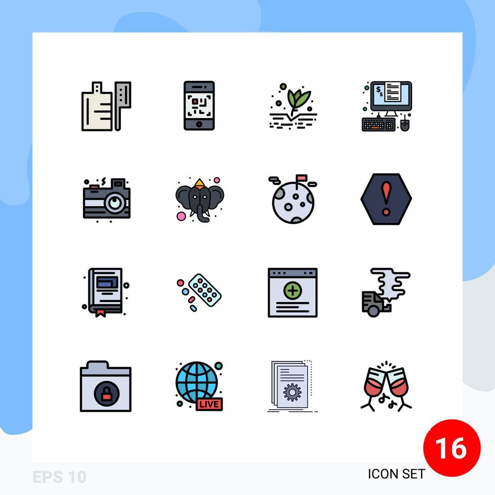Piktogramm-Set aus 16 einfachen, flachen, farbig gefüllten Linien von Feiersteuern, Anbauprozentrechnung, editierbaren, kreativen Vektordesign-Elementen vektor