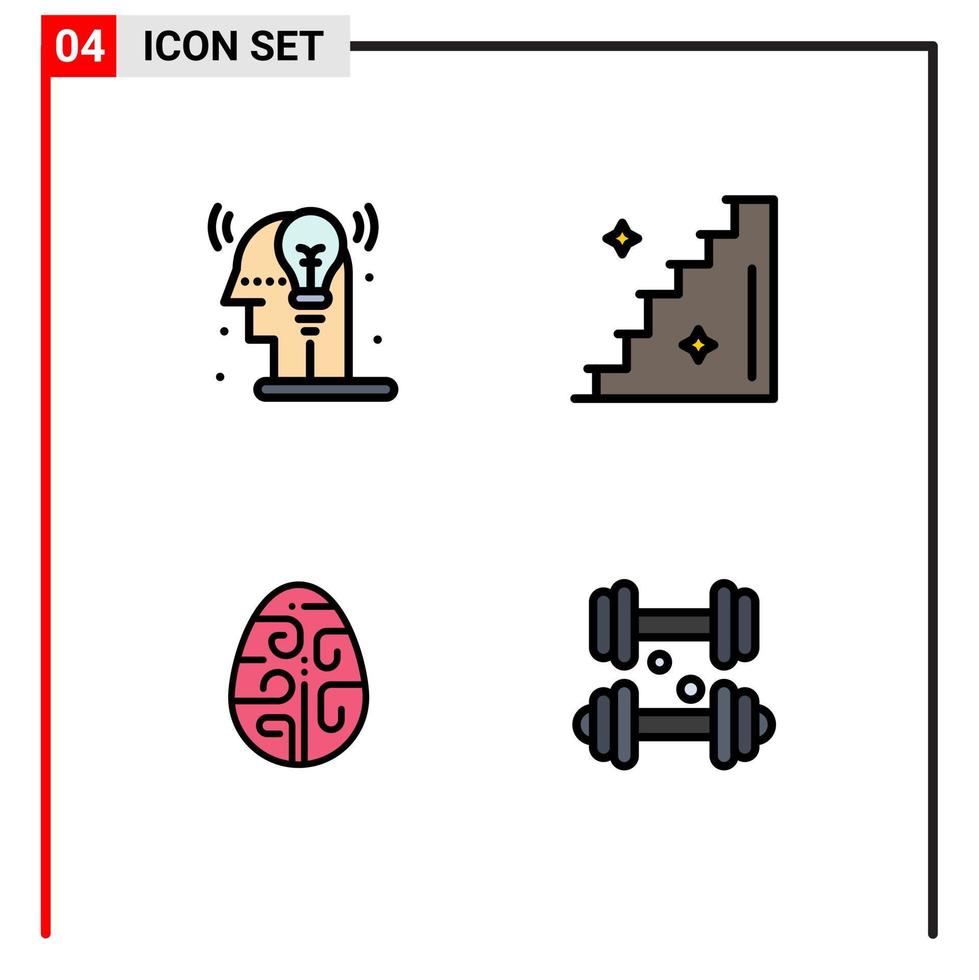 uppsättning av 4 modern ui ikoner symboler tecken för kreativ påsk aning trappa Semester redigerbar vektor design element