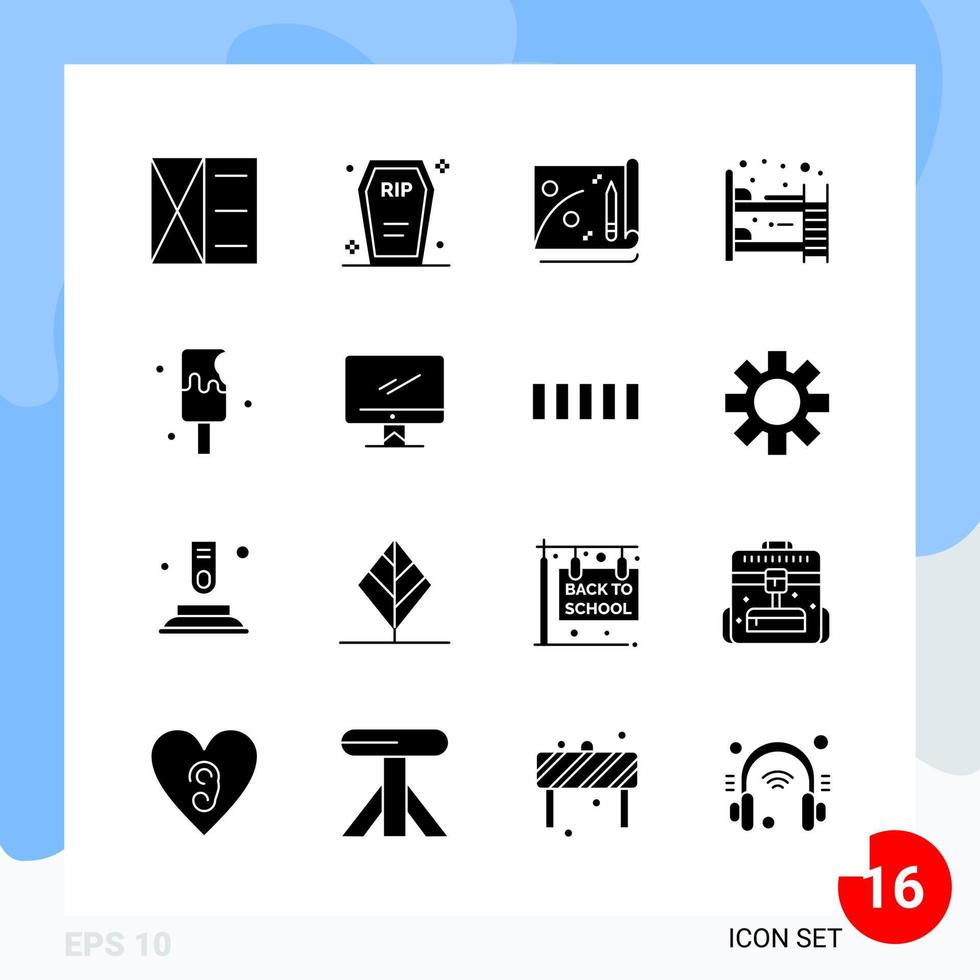 modernes Paket mit 16 Symbolen solide Glyphensymbole isoliert auf weißem Hintergrund für die Website, die kreativen schwarzen Symbolvektorhintergrund entwirft vektor
