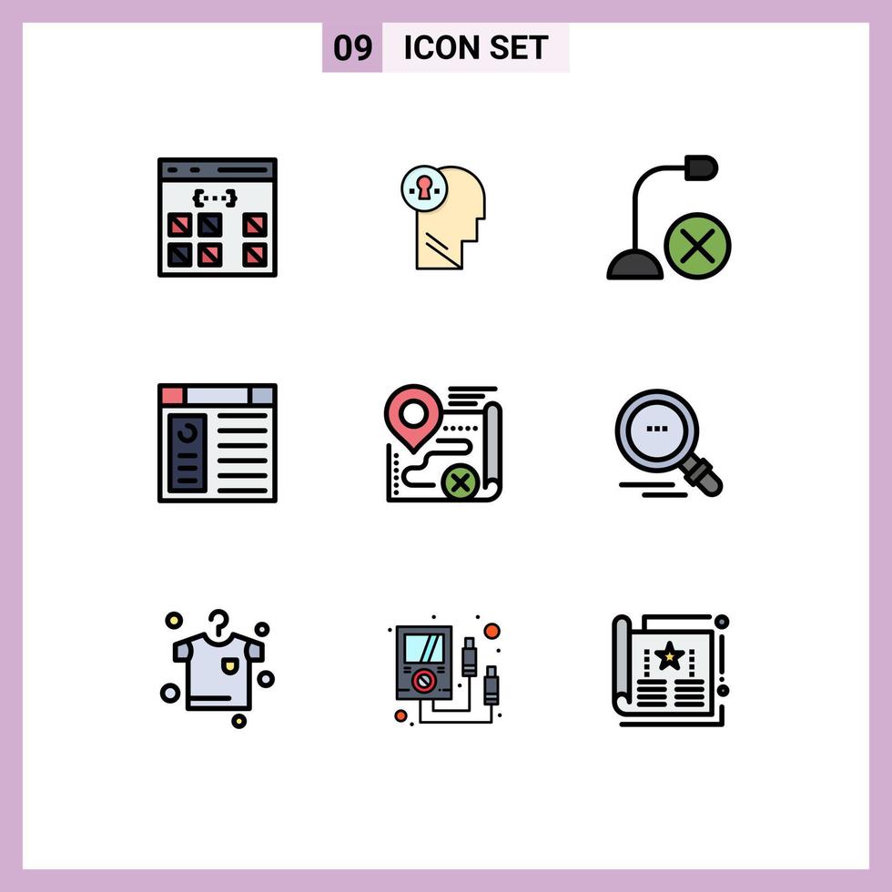 9 kreative Symbole, moderne Zeichen und Symbole der Seite, App, Geist, Mikrofon, Gadget, editierbare Vektordesign-Elemente vektor